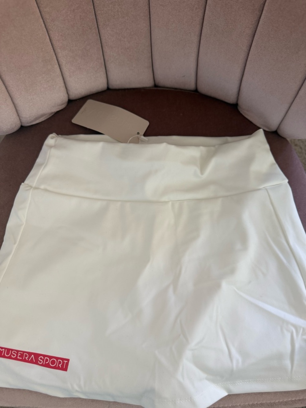 MuseRa White Athletic Skort with Branded Tag